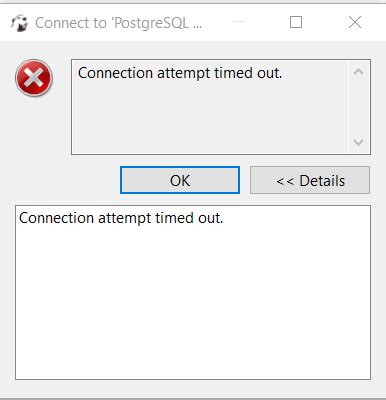 Postgresql Cannot Connect To Postgresql From Client Error Timed Out Itecnote