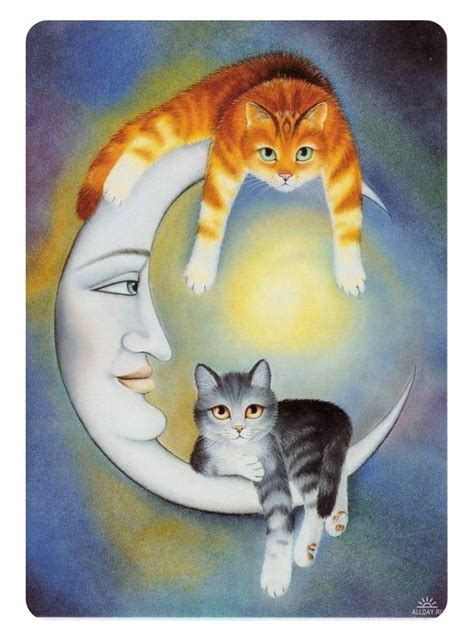 Pin By Kristin Davis On цитатник Cat Art Cats Illustration Moon Art