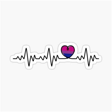 Bi Pride Flag Pulse Bisexual Pride Flag Heart Rate Bi Pride Heart Sticker For Sale By