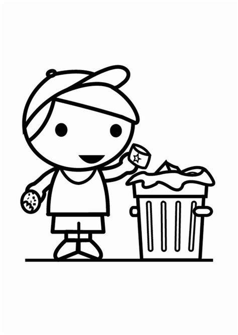 Trash Can Coloring Pages - Coloring Home