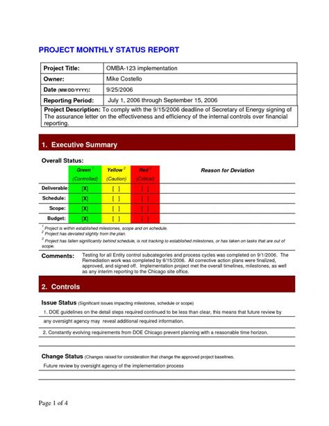 007 Project Status Report Template Excel Monthly Agile