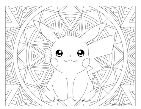 Pikachu Clipart Coloring Sheet Pikachu Coloring Sheet Transparent Free