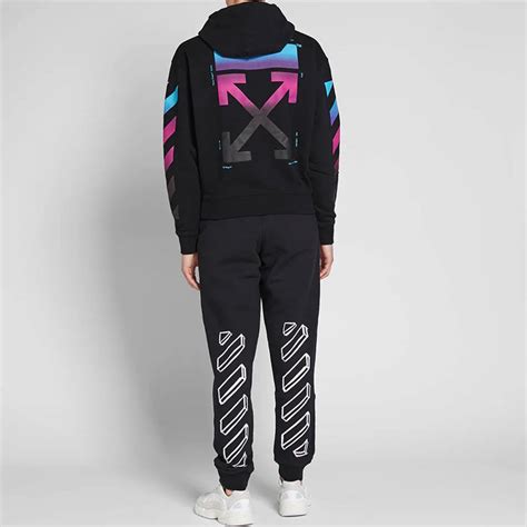 Off White Aw18 Hooded Pullover Unisex Black Ombb037f181920051088