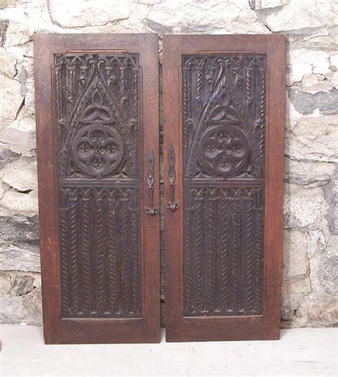 Pair 16th Century Renaissance Carved Wood Door Panels Wood Doors