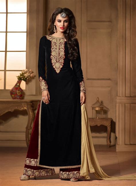 25 Beautiful Black Shalwar Kameez Designs For Girls Dresses Crayon