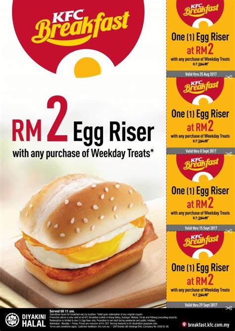Order from the kfc menu filled with finger lickin' deals and promotions kfc breakfast: KFC Breakfast Egg Riser For Only RM2