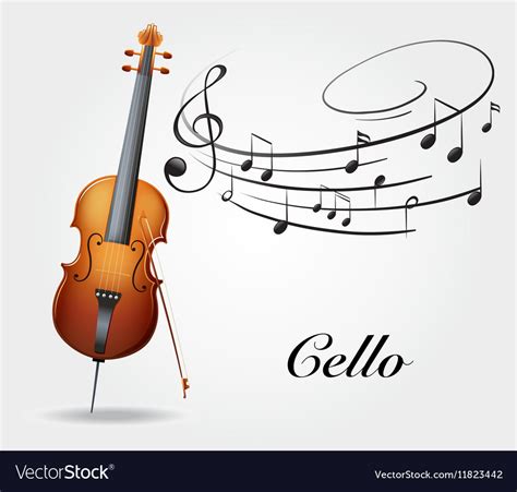 Cello And Music Notes Royalty Free Vector Image