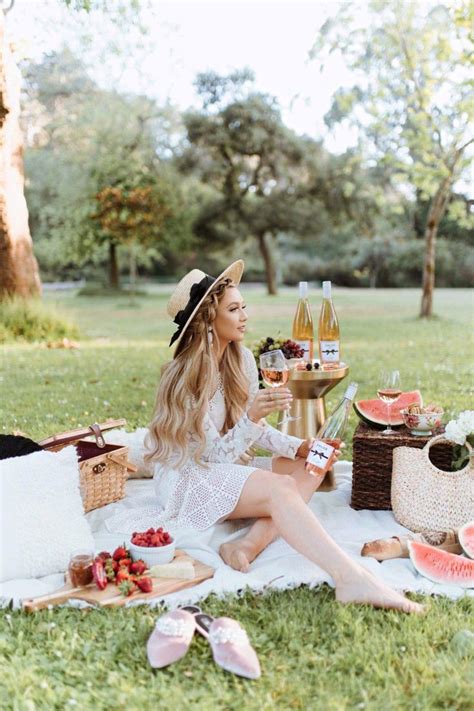 Pretty Picnic Aesthetic ~ Rosé And Strawberries Picnic Photography