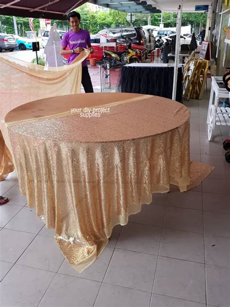 Waty teluk intan, perak, malaysia Alas meja Sequin / glitter meja bulat 5 kaki - Your DIY ...