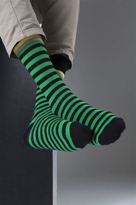 Men S Solid Green Stripe Socks Striped Socks Socks Mens Funky Socks