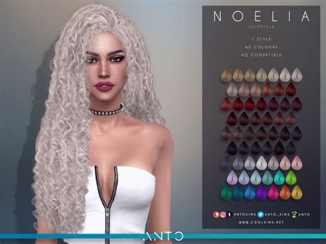 Anto N O E L I A Hairstyle Sims 4 Cc Custom Content Curly Hair