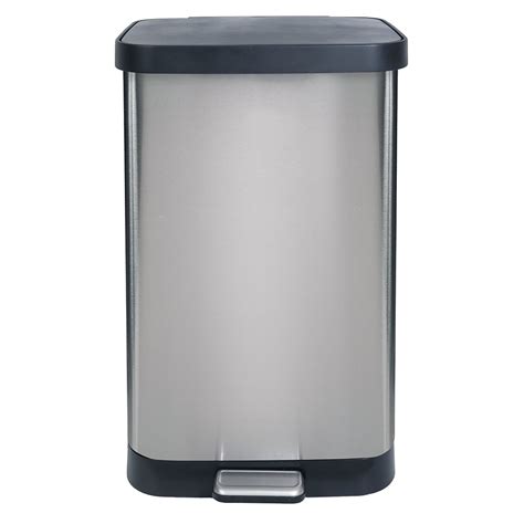 Glad Extra Capacity Stainless Steel Step Trash Can With Clorox Odor