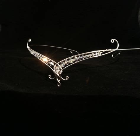 Elven Tiara Circlet Crystal Headpiece Silver Crown Medieval