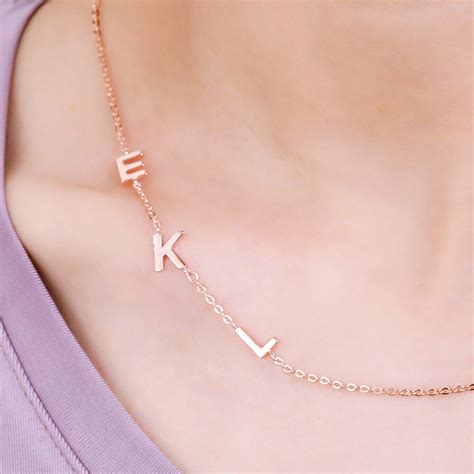 Personalized Sideways Initial Necklace Onenonlygifts