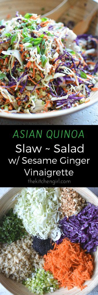 Asian Slaw Recipe With Quinoa And Sesame Ginger Vinaigrette Recipe