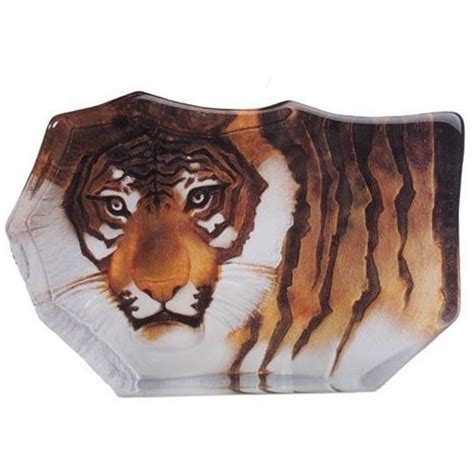 Tiger Crystal Painted Small Sculpture 33850 Mats Jonasson Maleras