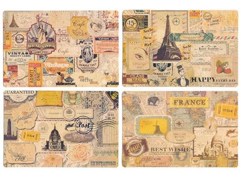 Vintage Style Postcard Set Travelling The World 9 Cards A065 By