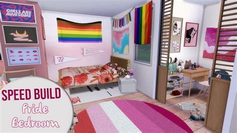 The Sims 4 Speed Build Pride Bedroom Cc Links Youtube