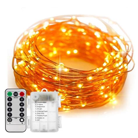 50 Leds Fairy Lights Battery Operated With Remote Control Timer