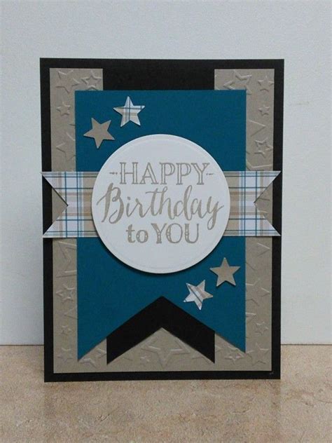 Masculine Birthday Card Blue By Cmk Cards And Paper Crafts At Splitcoaststampers