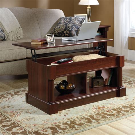 Rectangular Lift Top Contemporary Coffee Table In Select Cherry