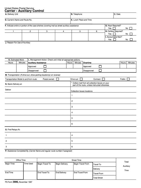 Ps Form 3996 2020 2022 Fill And Sign Printable Template Online Us
