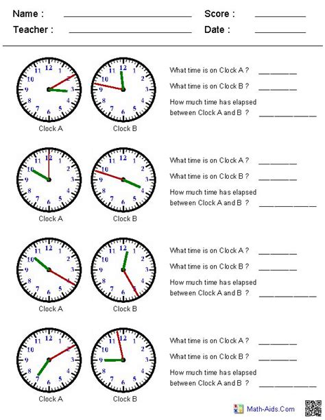 Time Worksheet Grade 4