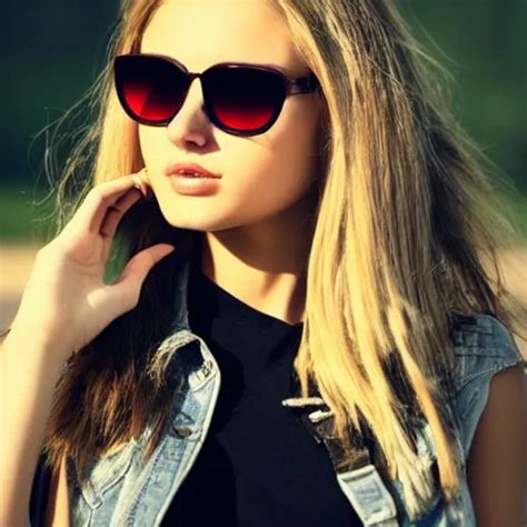 Cool Chick With Sunglasses Stable Diffusion