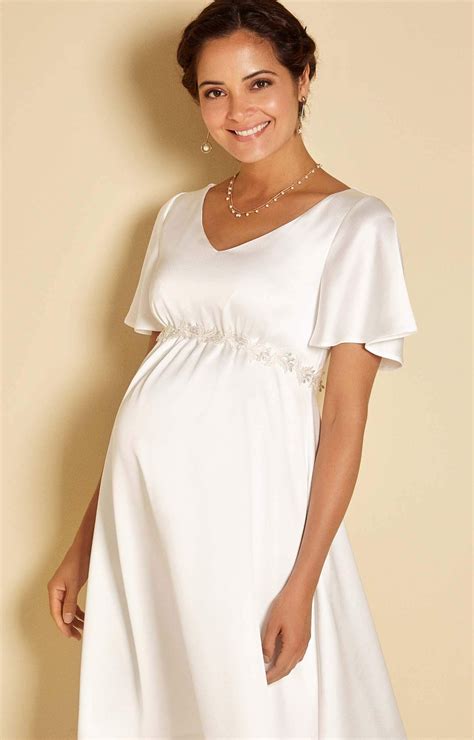 The style you are most comfortable in for your wedding depends on whether you are early in your pregnancy or at the. Keira Satin Crepe Maternity Wedding Dress in Ivory White ...