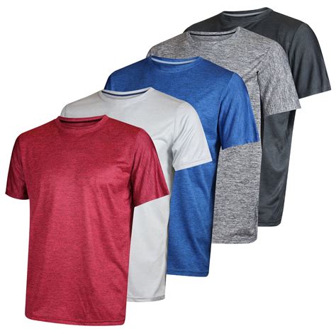 real essentials 5 pack men s dry fit moisture wicking active athletic performance crew t