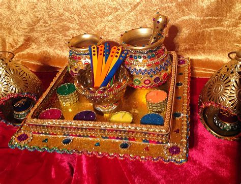 A Beautiful Multicoloured Oil And Mehndi Tray See My Facebook Page