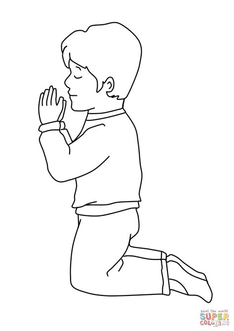 Dibujo de Niño de oración para colorear Dibujos para colorear