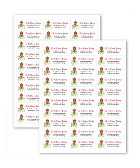 Red And Green Mistletoe Return Address Label Set Of 60 Zulily