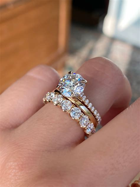 Pavé Diamond Solitaire Engagement Ring Set Ken And Dana Design