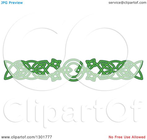 Clipart Of A Green Celtic Knot Rule Border Design Element