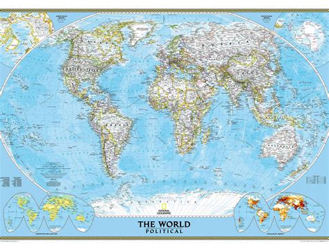 National Geographic World Map Wall Mural Desktop Background