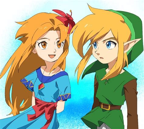Legend Of Zelda Link S Awakening Art Marin And Link Monokuroumao