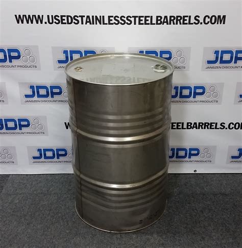 55 Gal 304 Used Stainless Closed Head Barrel 9mm Used Stainless