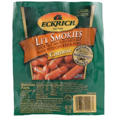 Eckrich Li L Smokies Chicken Pork Cheddar Cocktail Smoked Sausage Oz Pay Less Super Markets