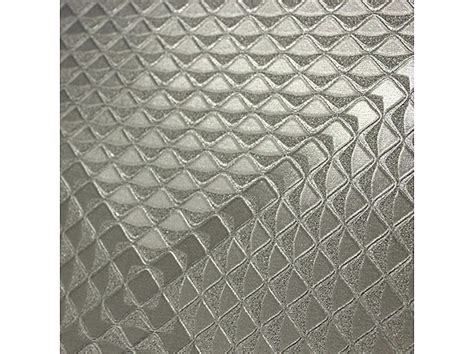 Foil Vinyl Geometric Pattern Wallpaper Gunmetal Wallpaper Johns