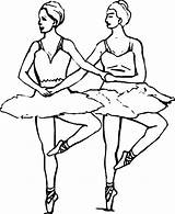 Coloring Ballet Ballerina Dancer Duo Synchronize Dance Dancers Cute Coloringsky Fifth Position Doing sketch template