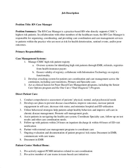 Free 9 Sample Rn Job Description Templates In Pdf Ms Word