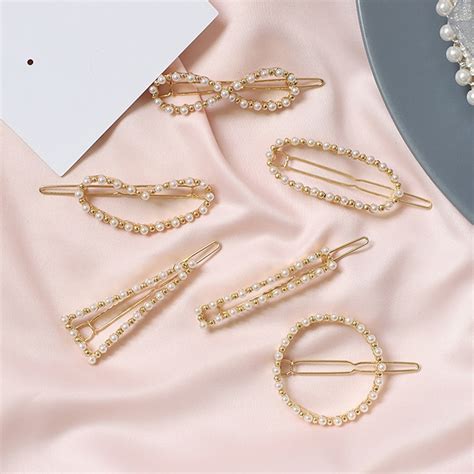 woman minimalist pearl hairpins korean style trendy hair clips imitation barrettes elegant