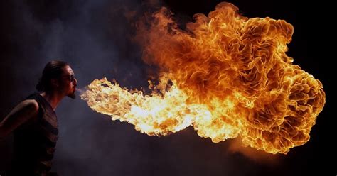 Fire Breathers Captured In Slow Mo And Bullet Time Using 50 Cameras