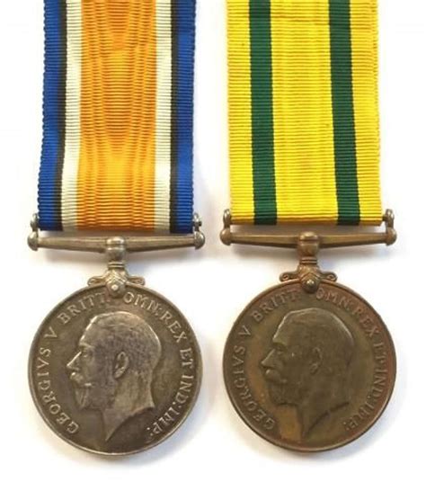 Ww1 Somerset Light Infantry Territorial War Medal Pair In General Medals