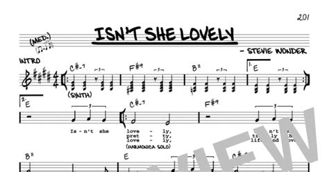 Isn T She Lovely Real Book Melody Lyrics Chords Sheet Music