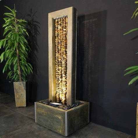 Eine wasserwand ist sicher einer der schönsten zimmerspringbrunnen die es gibt. Zimmerbrunnen Collier 150 | Feng Shui Schieferbrunnen mit ...