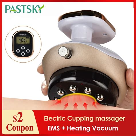 Electric Cupping Massage Lcd Display Guasha Scraping Ems Body Massager Vacuum Cans Suction Cup
