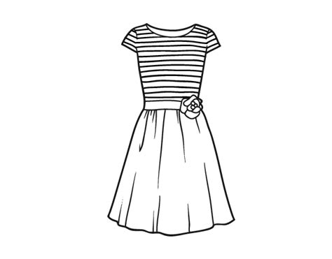 ¡expresa tu creatividad con lápiz y papel! Desenho de Vestido ocasional para Colorir - Colorir.com