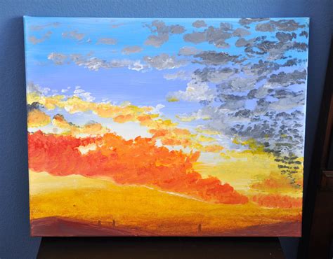California Sky At Sunset Acrylic Painting